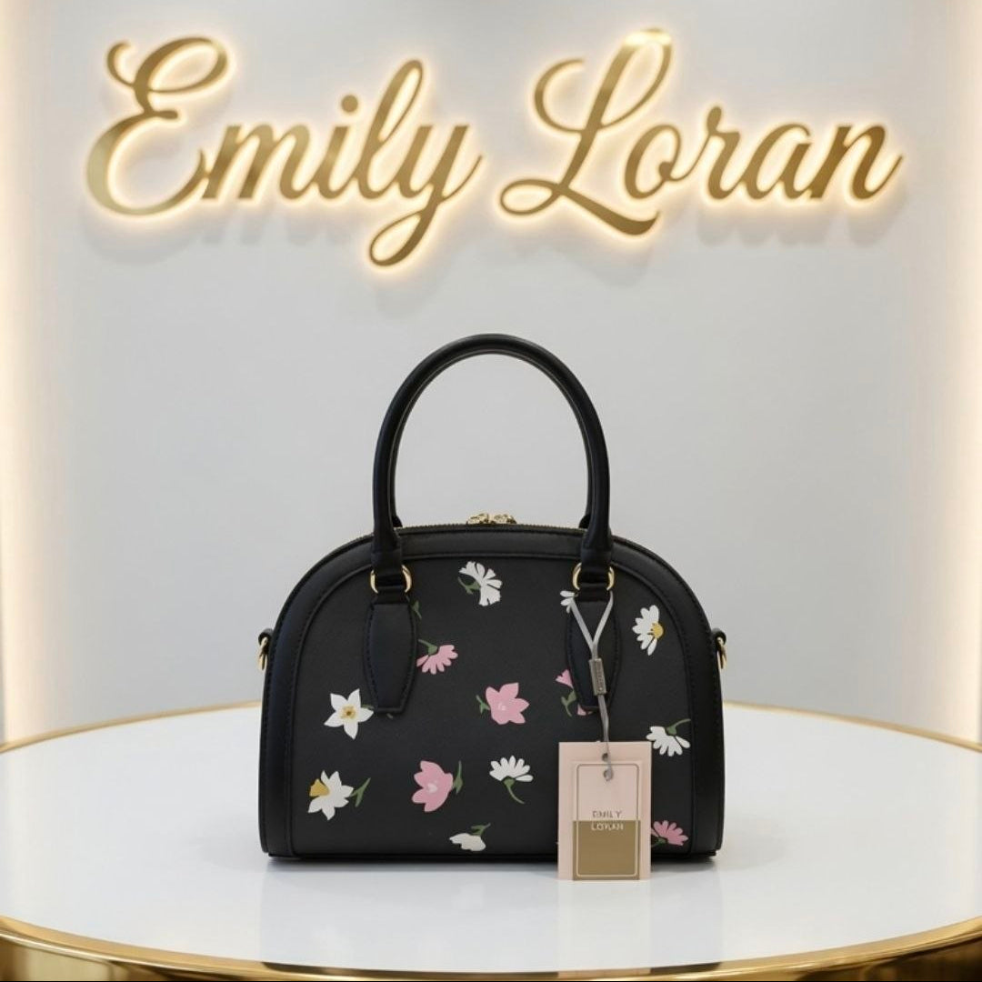 Emily Loran Floral Handbag with Pearl and Chain Accents 🌸👜✨