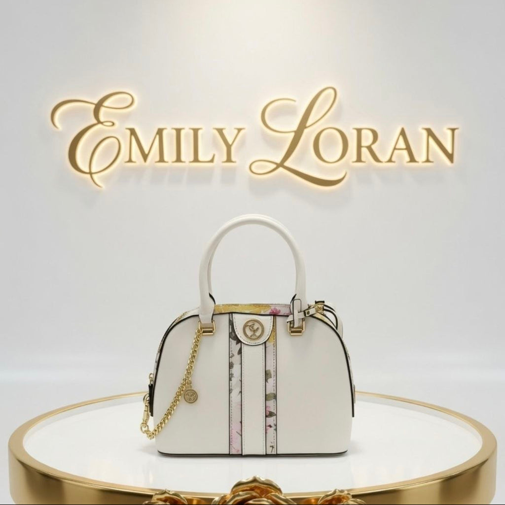 Emily Loran Floral Dome Handbag with Matching Mini Pouch 🌸👜