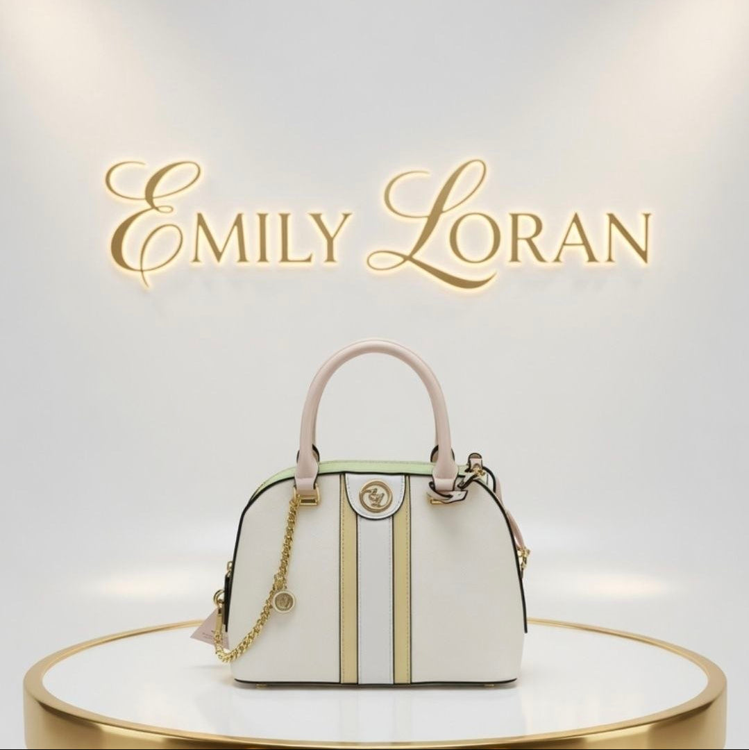 Emily Loran Floral Dome Handbag with Matching Mini Pouch 🌸👜