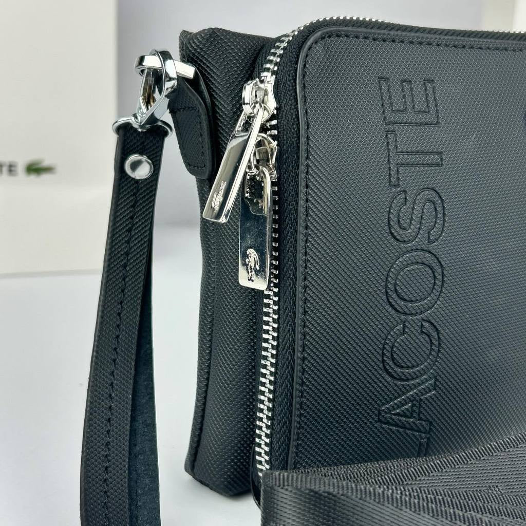 Lacoste Sleek Black Hand and Crossbody Bag 🐊💼