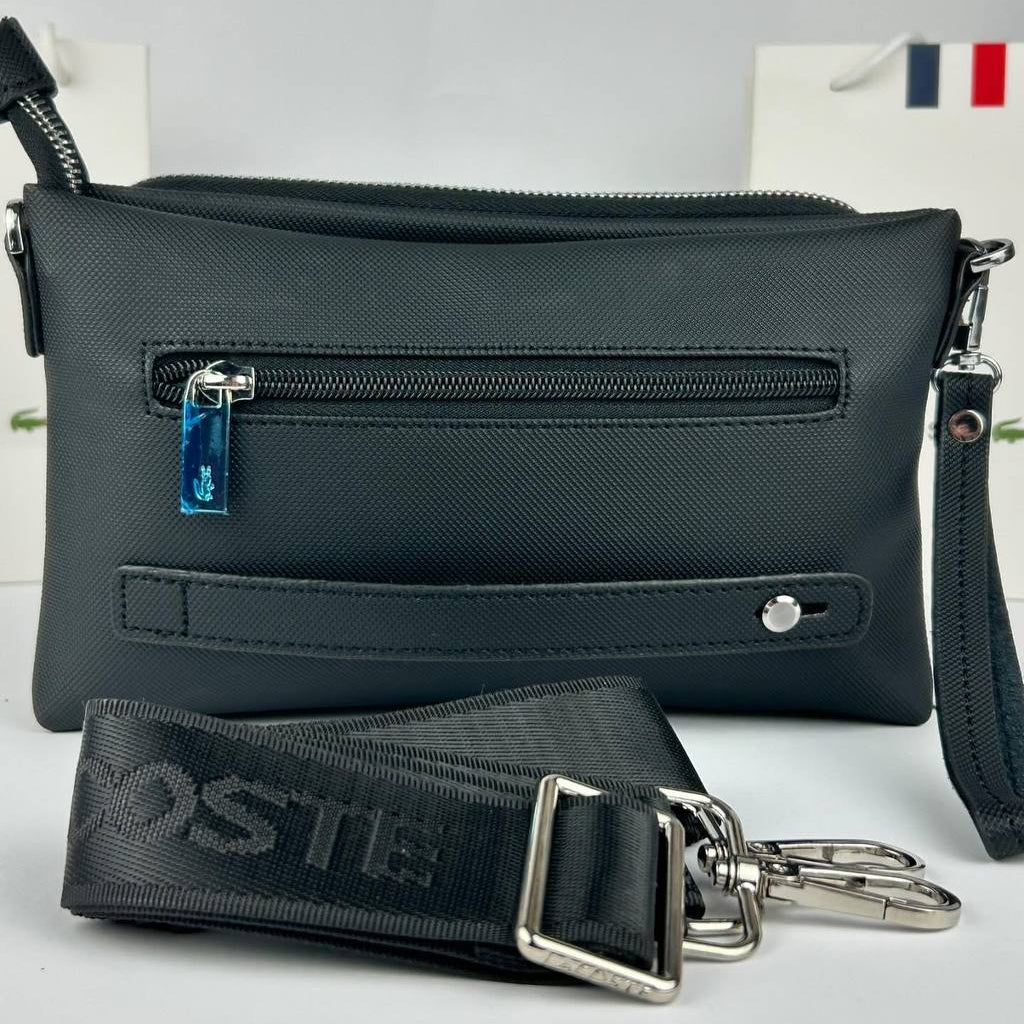 Lacoste Sleek Black Hand and Crossbody Bag 🐊💼