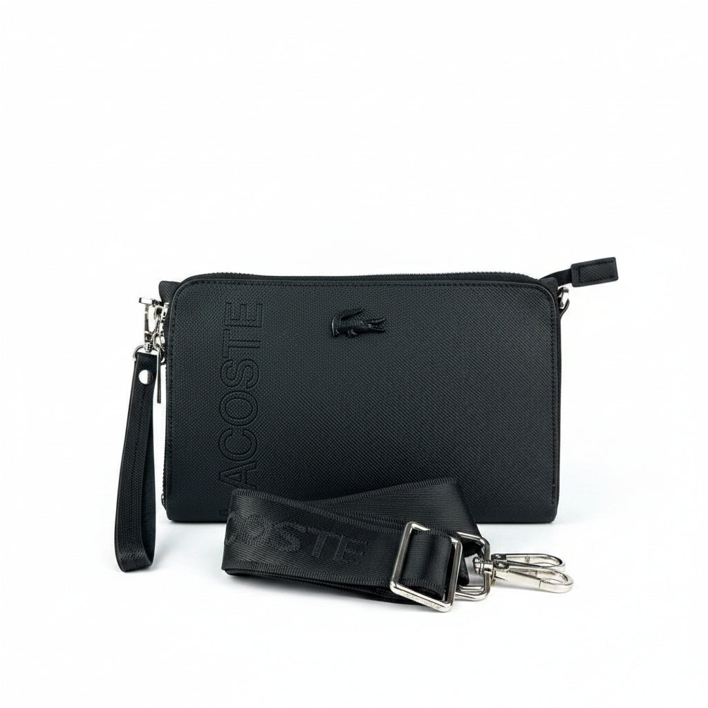 Lacoste Sleek Black Hand and Crossbody Bag 🐊💼
