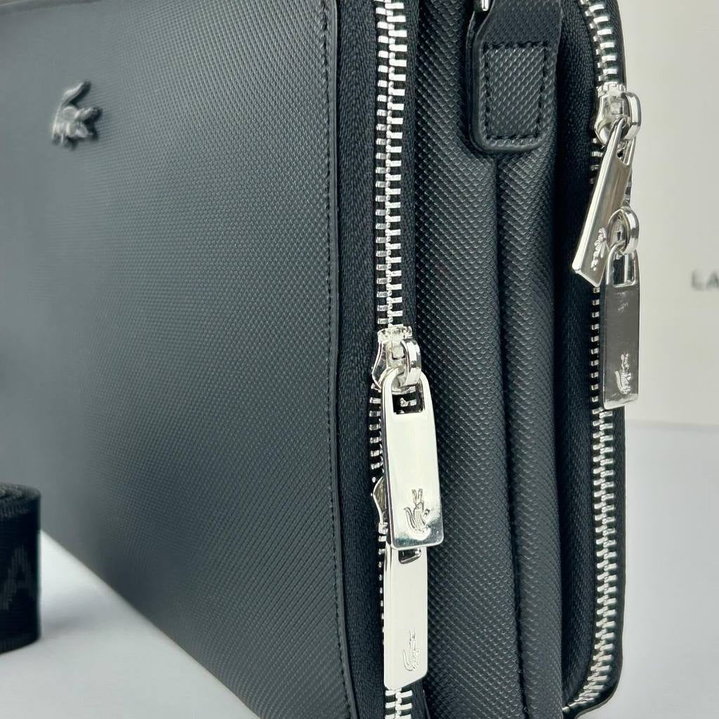 Lacoste Sleek Black Hand and Crossbody Bag 🐊💼