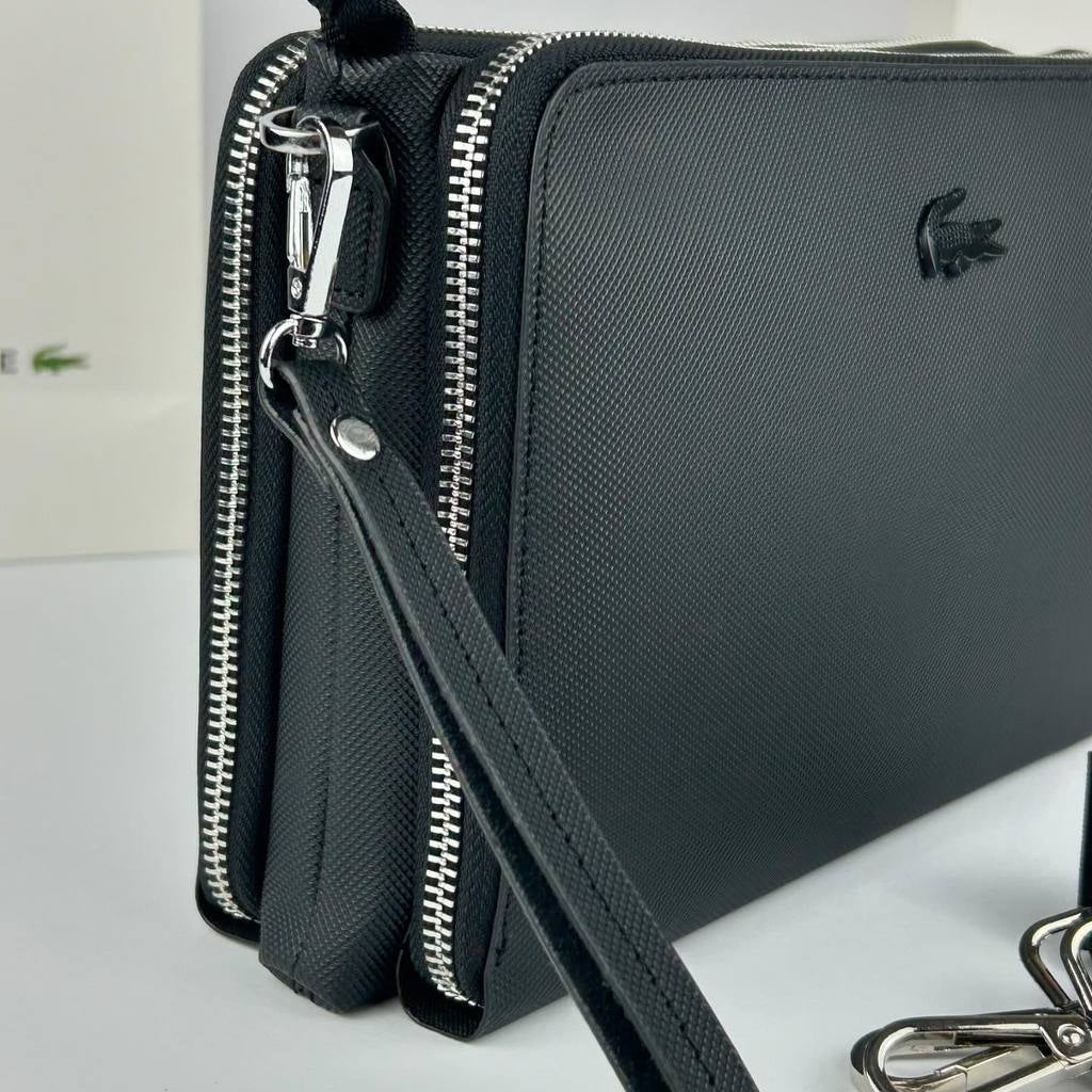 Lacoste Sleek Black Hand and Crossbody Bag 🐊💼