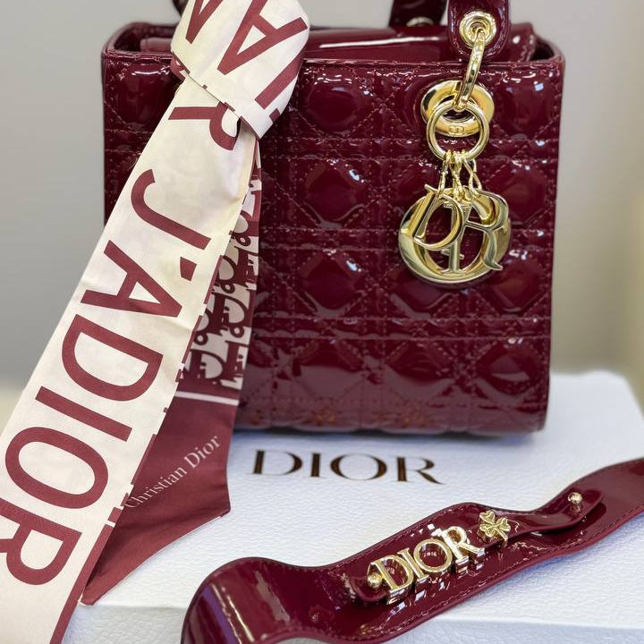 Lady Dior Quilted Patent Leather Bag with Gold-Tone Hardware ✨👜