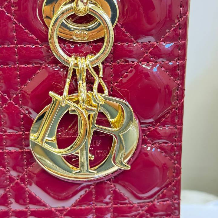 Lady Dior Quilted Patent Leather Bag with Gold-Tone Hardware ✨👜