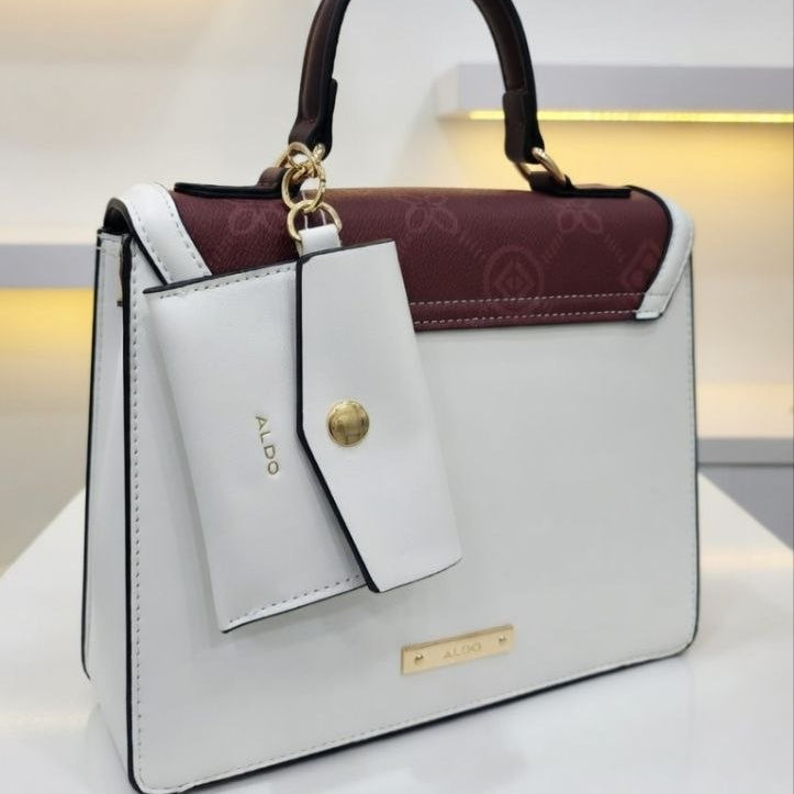 ALDO Signature Monogram Handbag with Matching Wallet Charm 👜✨