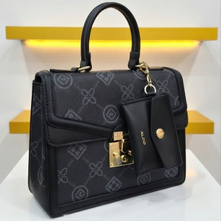 ALDO Signature Monogram Handbag with Matching Wallet Charm 👜✨
