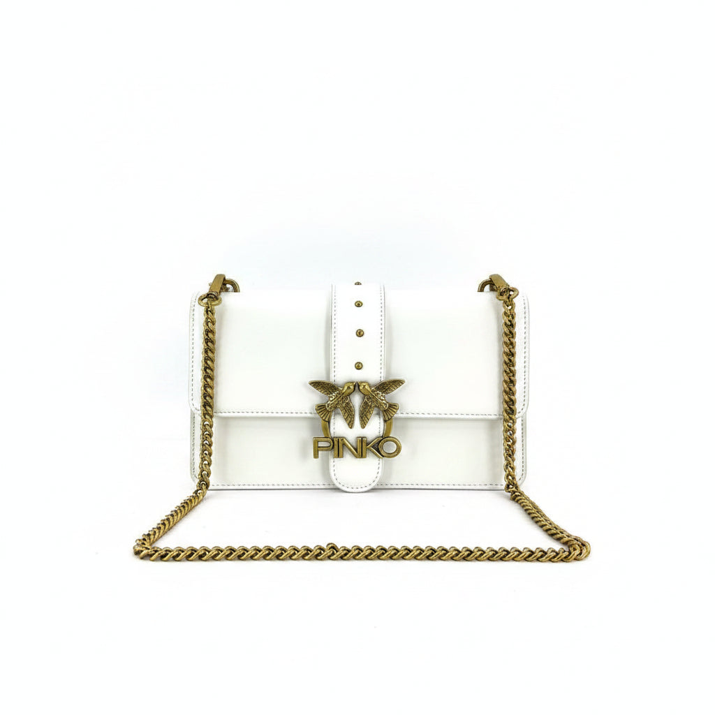 Pinko Iconic Bird Shoulder Bag with Gold Chain Details 🕊️✨