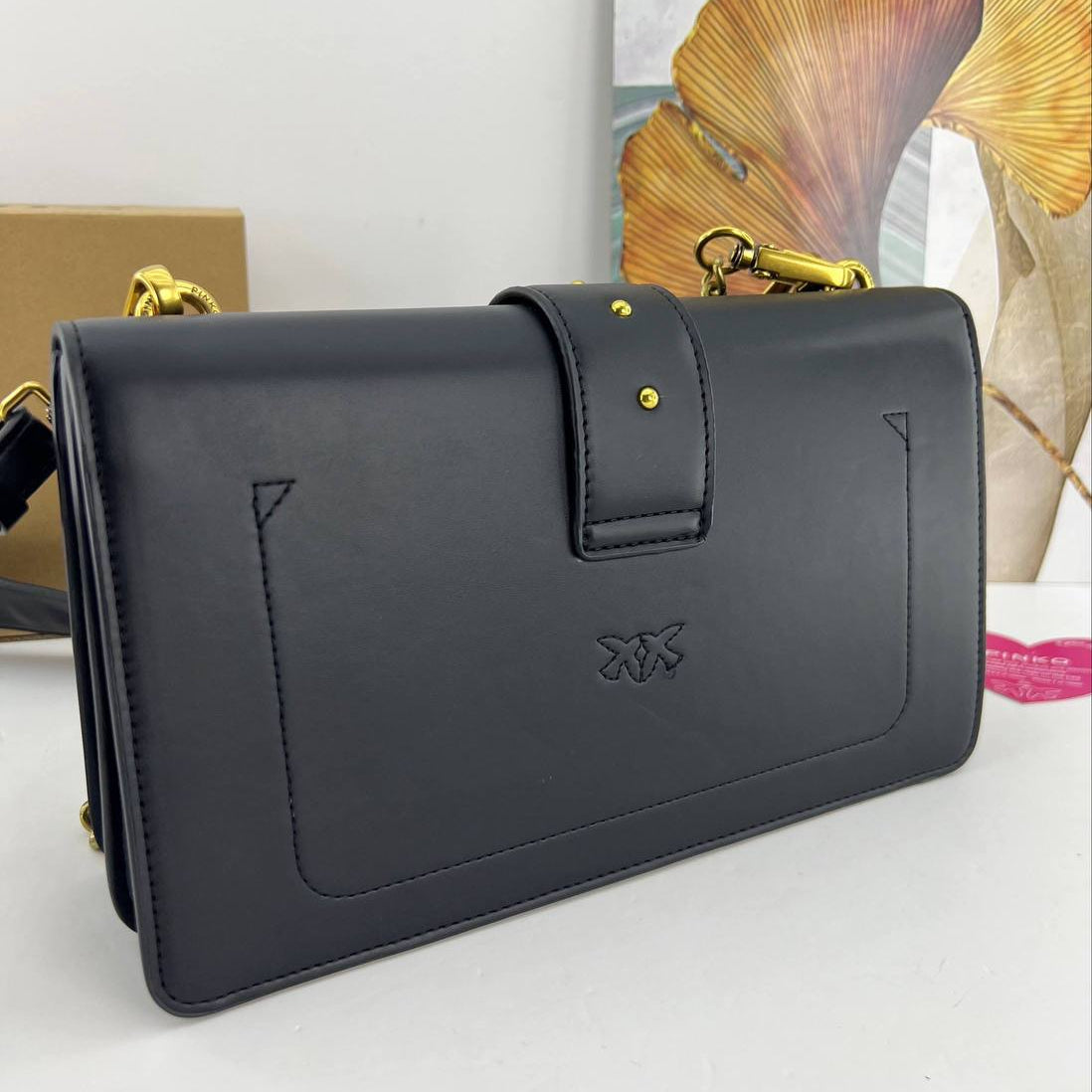 Pinko Iconic Bird Shoulder Bag with Gold Chain Details 🕊️✨