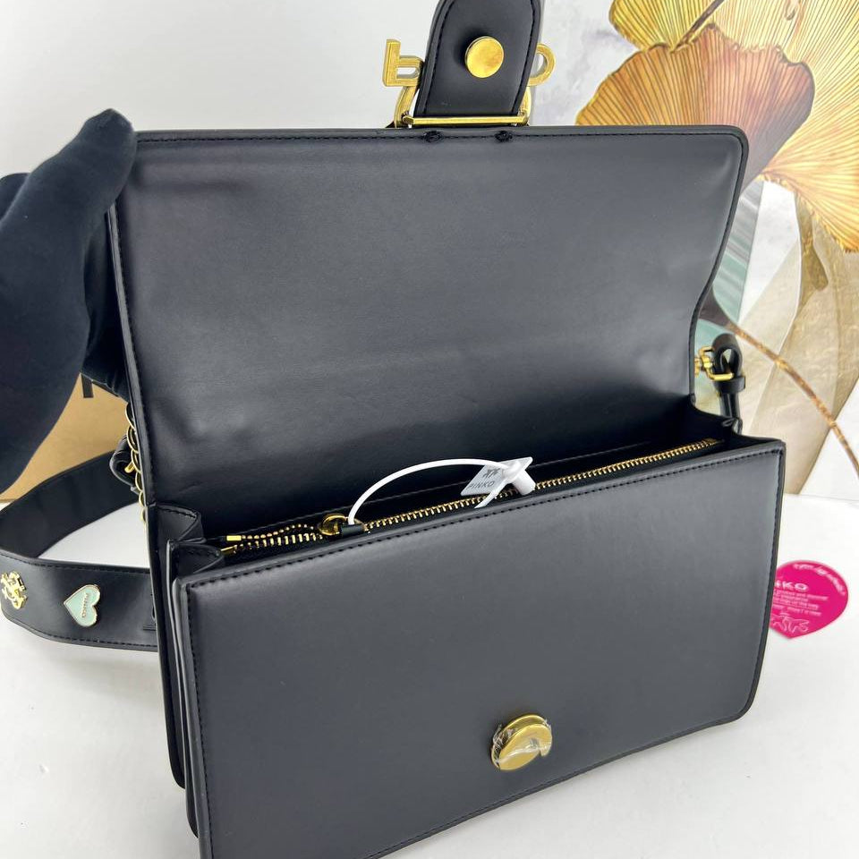 Pinko Iconic Bird Shoulder Bag with Gold Chain Details 🕊️✨