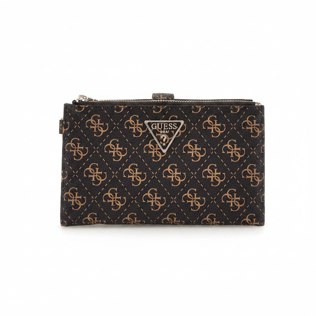 Guess Logo Print Zip Wallet with Snap Closure ✨👜