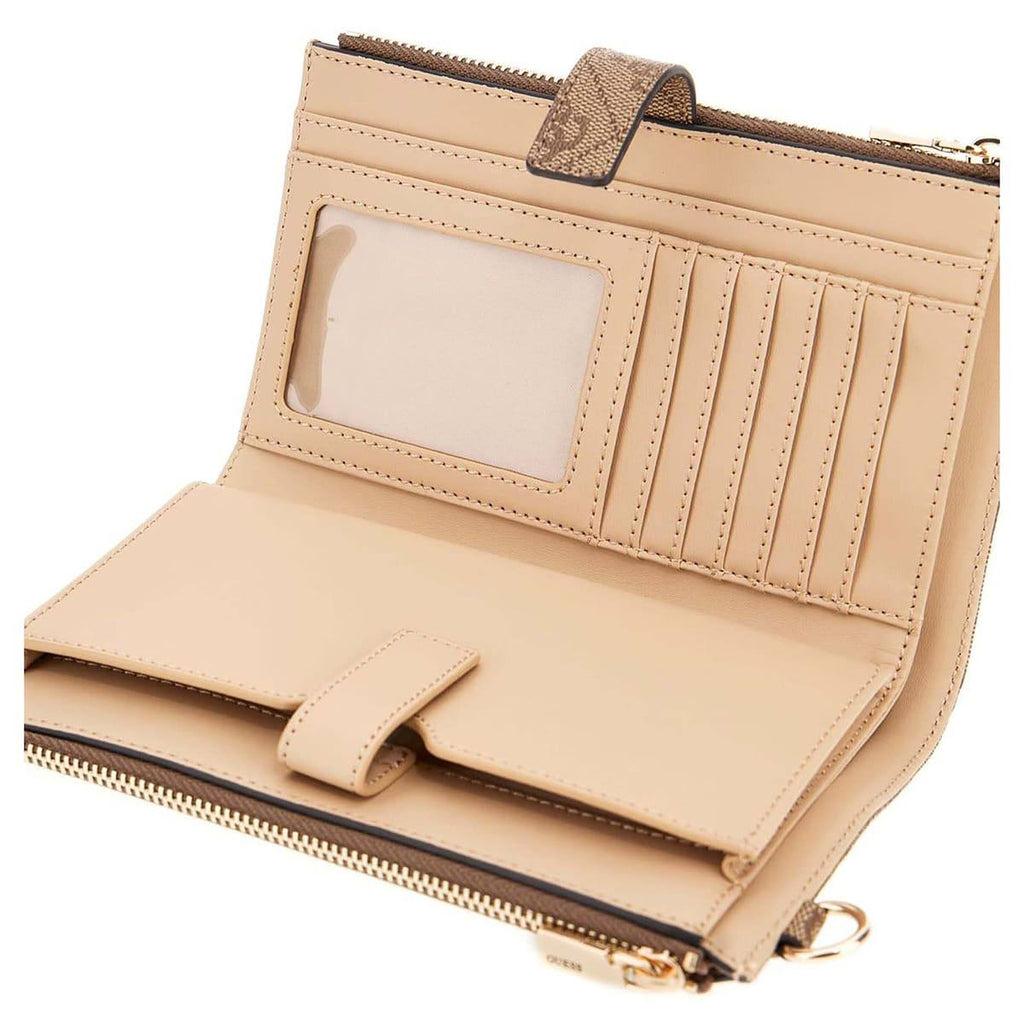 Guess Logo Print Zip Wallet with Snap Closure ✨👜