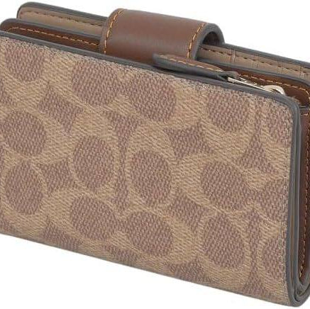 Coach Signature Coated Canvas Medium Corner Zip Wallet 👜✨