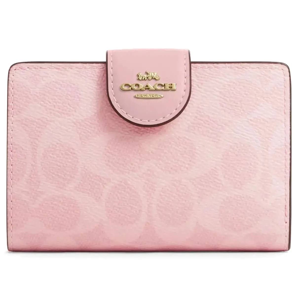 Coach Signature Coated Canvas Medium Corner Zip Wallet 👜✨