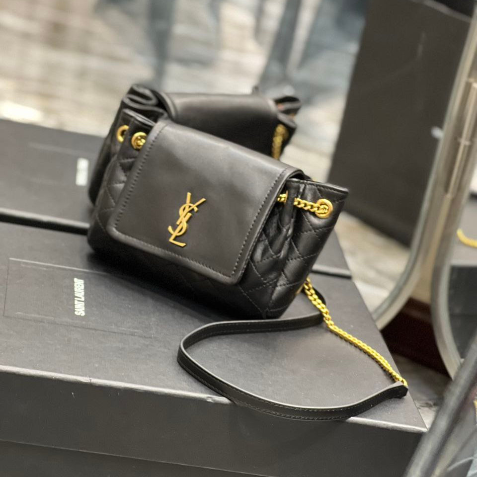Saint Laurent Nolita Quilted Chain Bag in Black