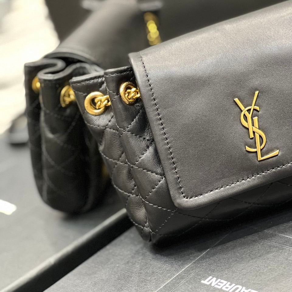 Saint Laurent Nolita Quilted Chain Bag in Black