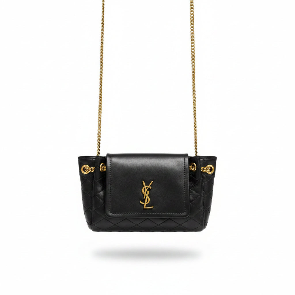 Saint Laurent Nolita Quilted Chain Bag in Black