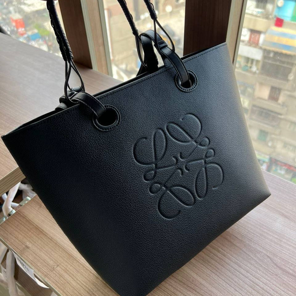 Loewe Embossed Logo Leather Tote Bag