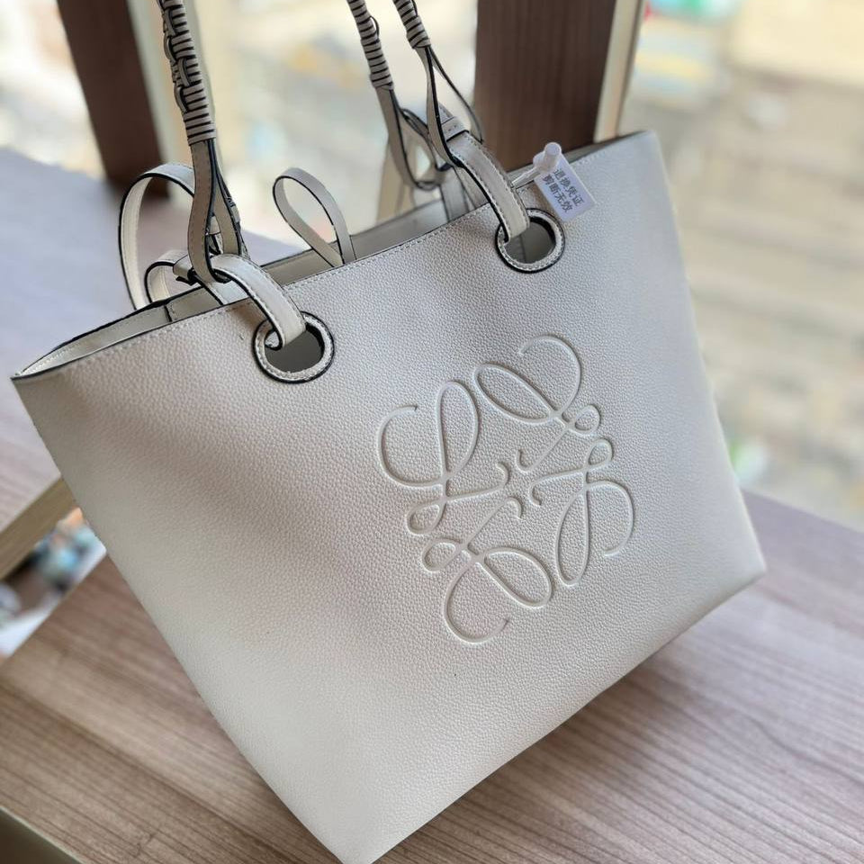 Loewe Embossed Logo Leather Tote Bag