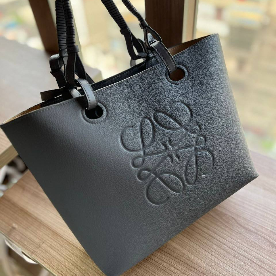 Loewe Embossed Logo Leather Tote Bag