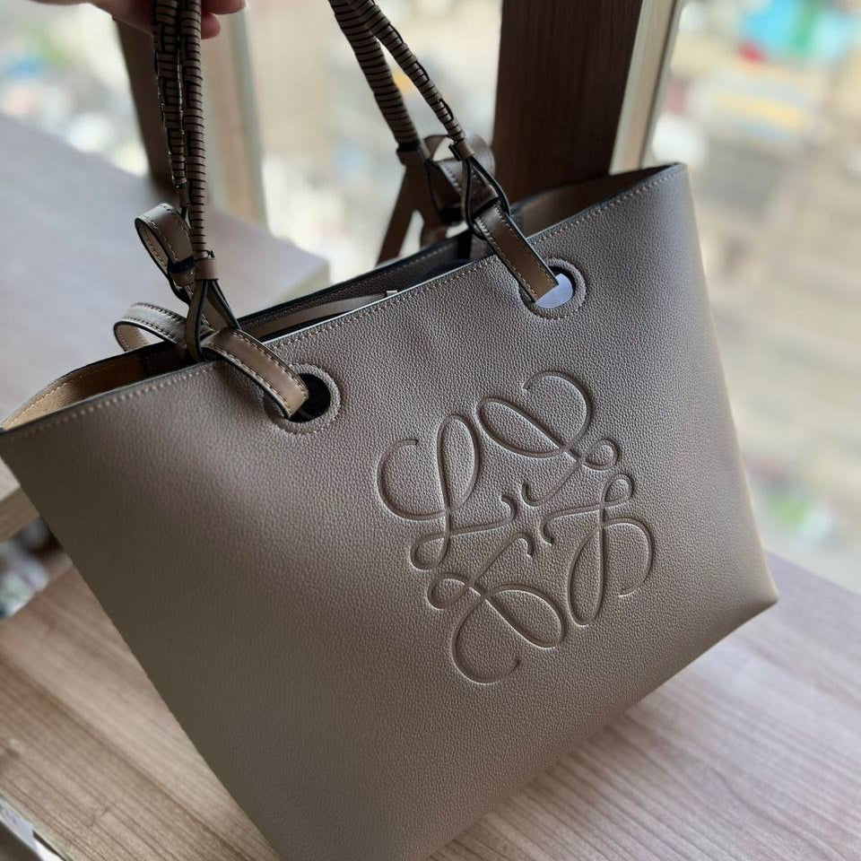 Loewe Embossed Logo Leather Tote Bag