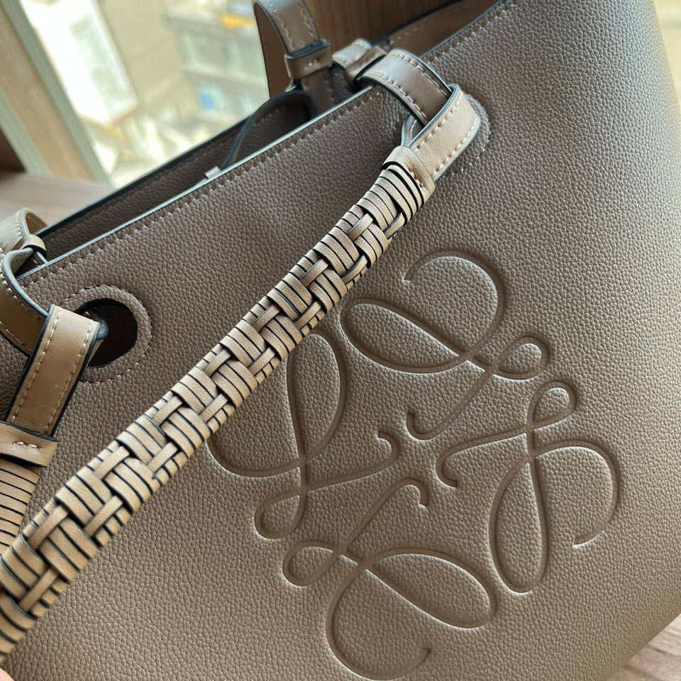 Loewe Embossed Logo Leather Tote Bag