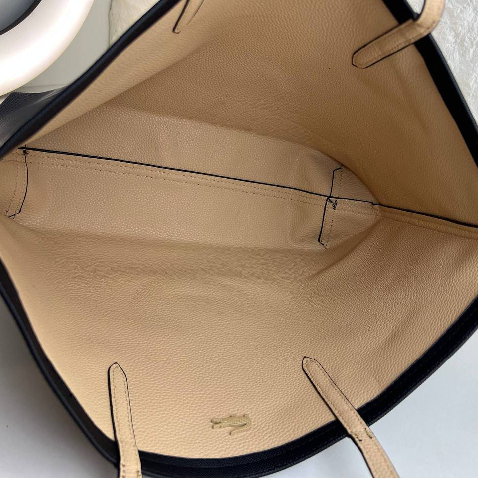 Lacoste Signature Zipper Tote Bag in Vibrant Pink
