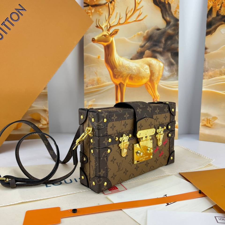 Louis Vuitton Monogram Trunk Bag with Gold Hardware