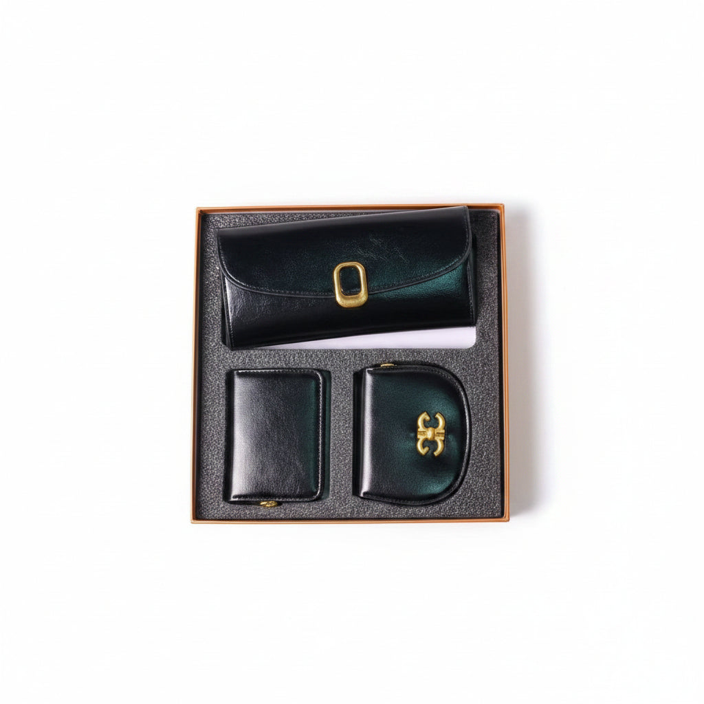 Louie Denn Black Wallet and Accessories Set