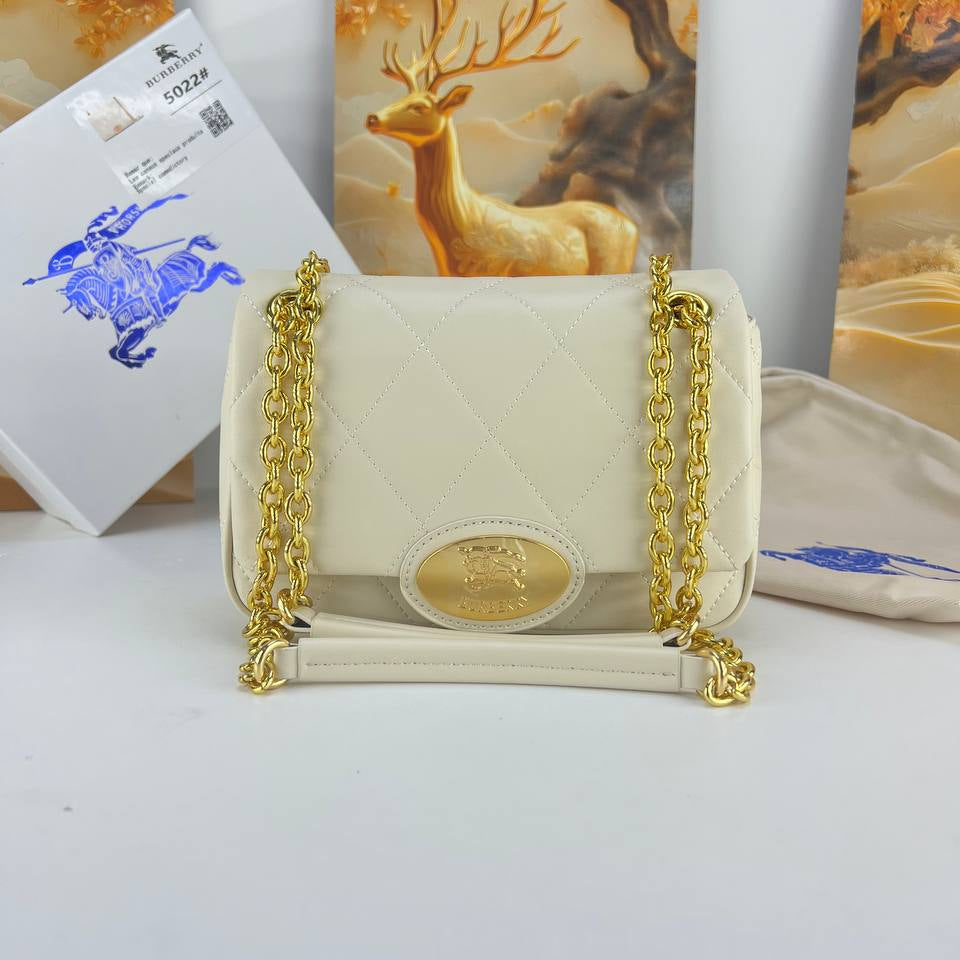 Butnerry Quilted Chain Shoulder Bag with Gold Hardware