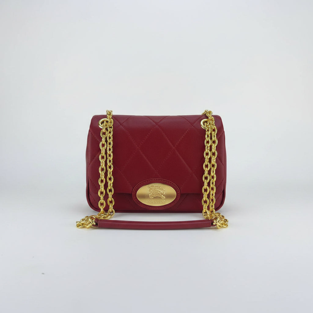 Butnerry Quilted Chain Shoulder Bag with Gold Hardware