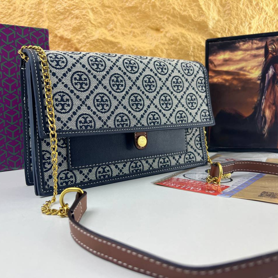Tory Burch Monogram Crossbody with Chain Strap