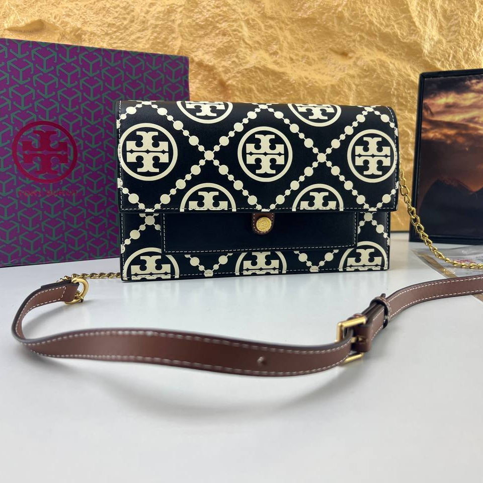 Tory Burch Monogram Crossbody with Chain Strap