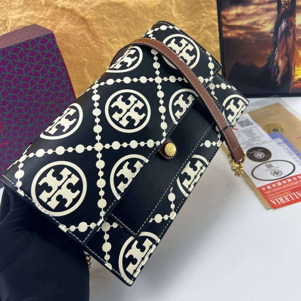Tory Burch Monogram Crossbody with Chain Strap