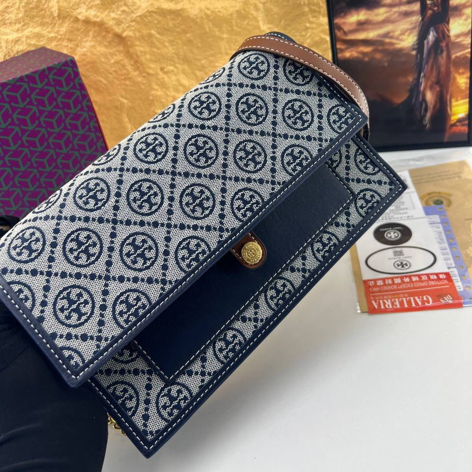 Tory Burch Monogram Crossbody with Chain Strap