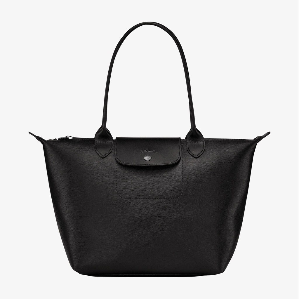 Longchamp Inspired Soft PU Leather Essential Black Tote