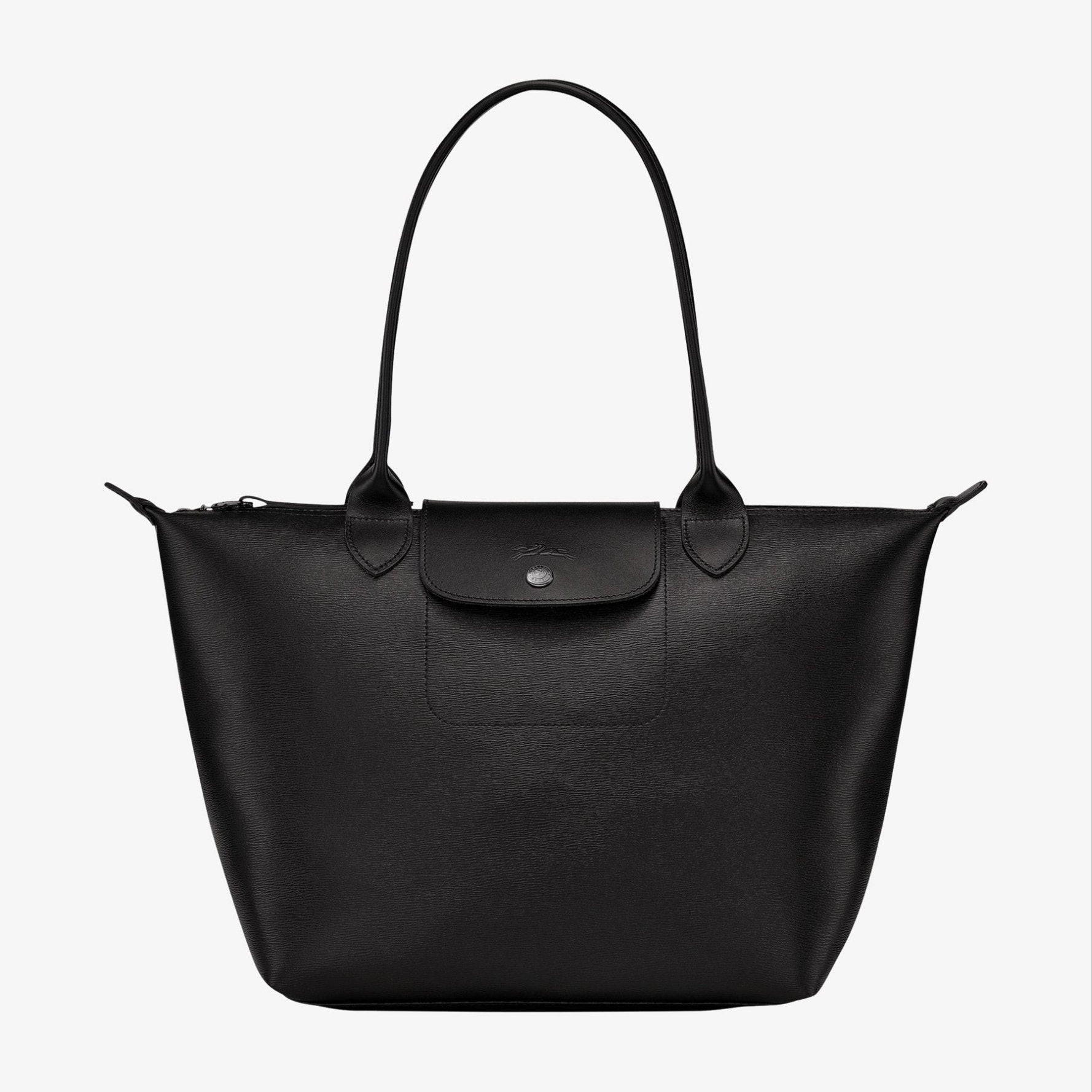 Longchamp Inspired Soft PU Leather Essential Black Tote