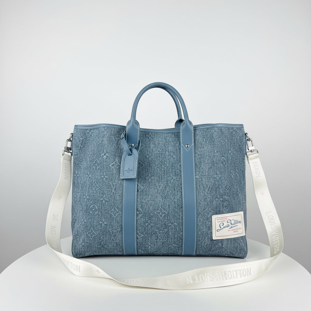 Louis Vuitton Monogram Denim Tote with Detachable Strap