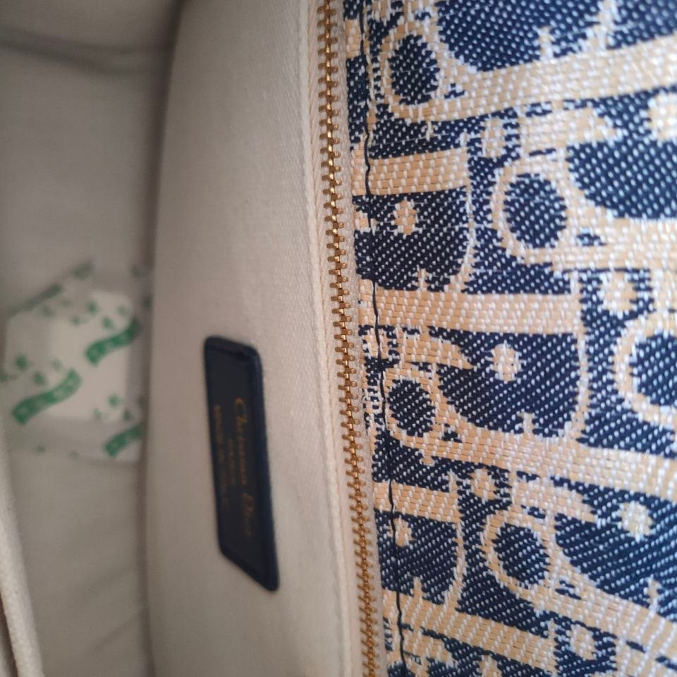 Christian Dior Monogram Canvas Shoulder Bag with Gold Chain