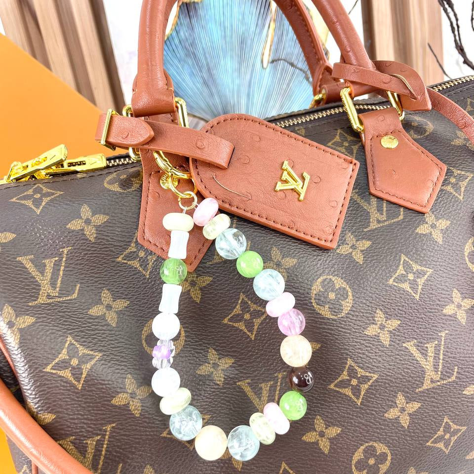 Louis Vuitton Monogram Canvas Bag with Burgundy Leather Accents