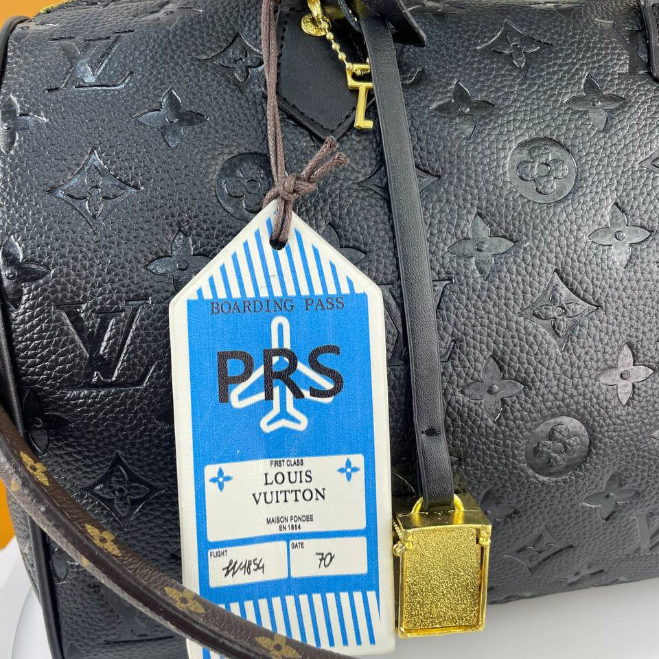 Louis Vuitton Monogram Canvas Bag with Burgundy Leather Accents