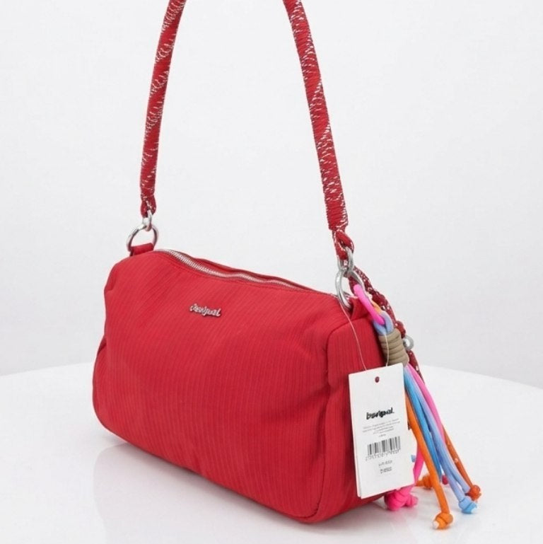 Desigual Pleated Mirror Bag in Vibrant Red