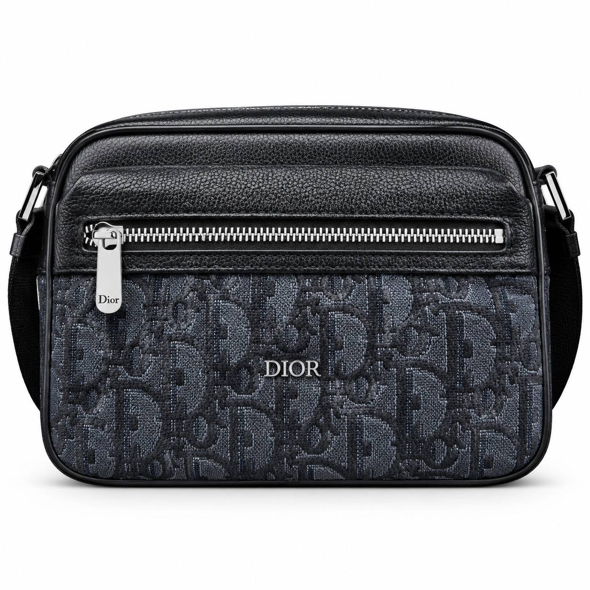 Dior Oblique Jacquard Messenger Bag with Grained Leather