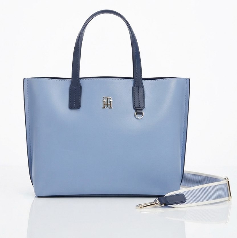 Tommy Hilfiger Mirror Original Light Blue Crossbody Tote Bag
