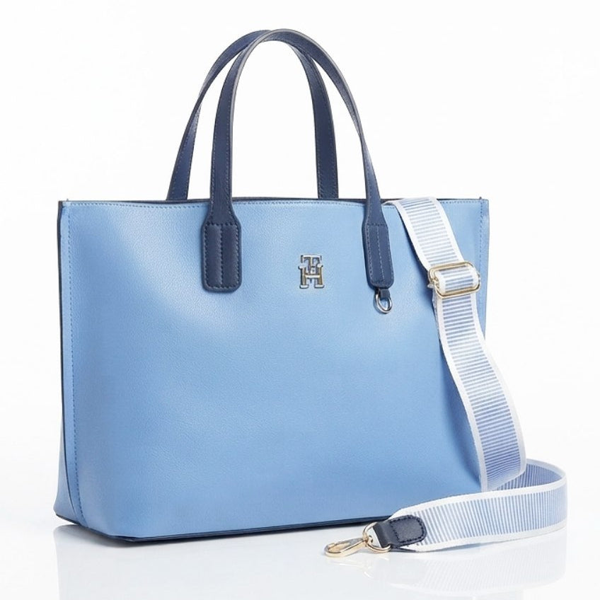 Tommy Hilfiger Mirror Original Light Blue Crossbody Tote Bag