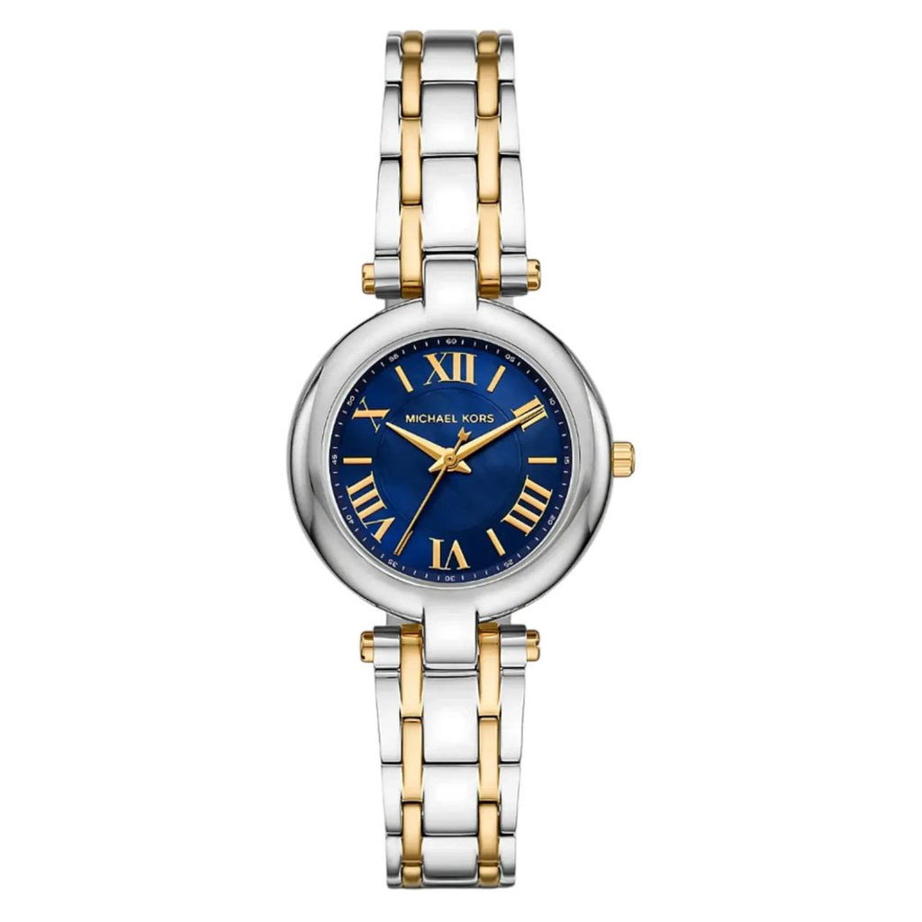 Michael Kors Two-Tone Stainless Steel Watch with Blue Roman Dial