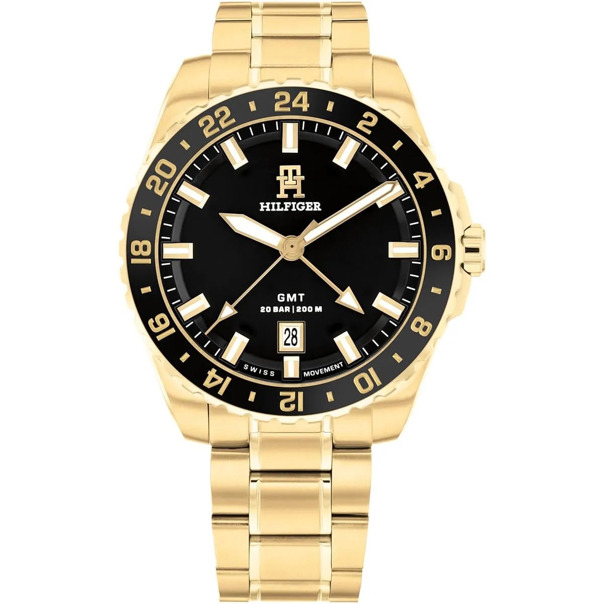 Tommy Hilfiger GMT Stainless Steel Watch with Pepsi Bezel