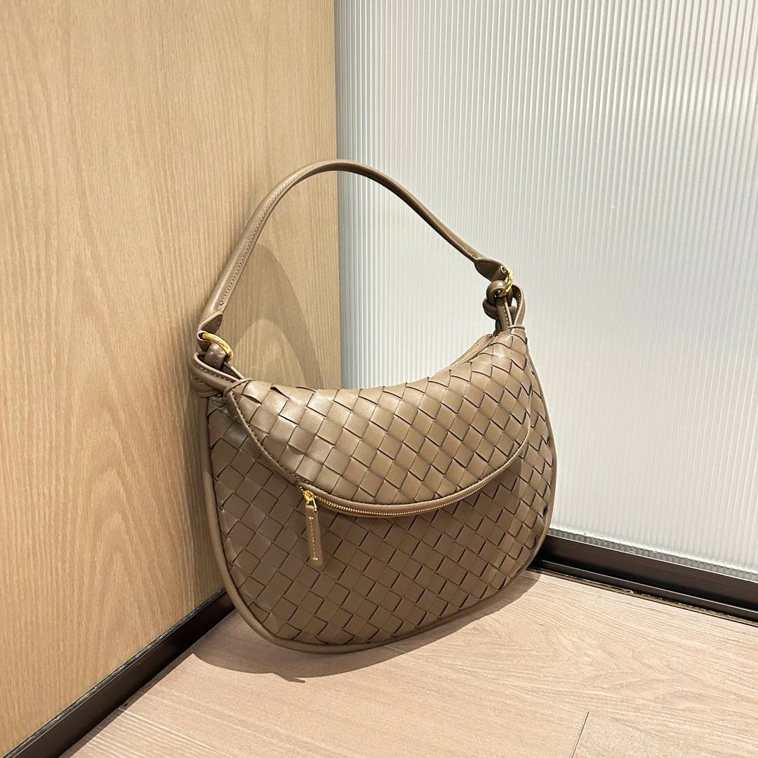 Bottega Veneta Woven Leather Knotted Strap Shoulder Bag