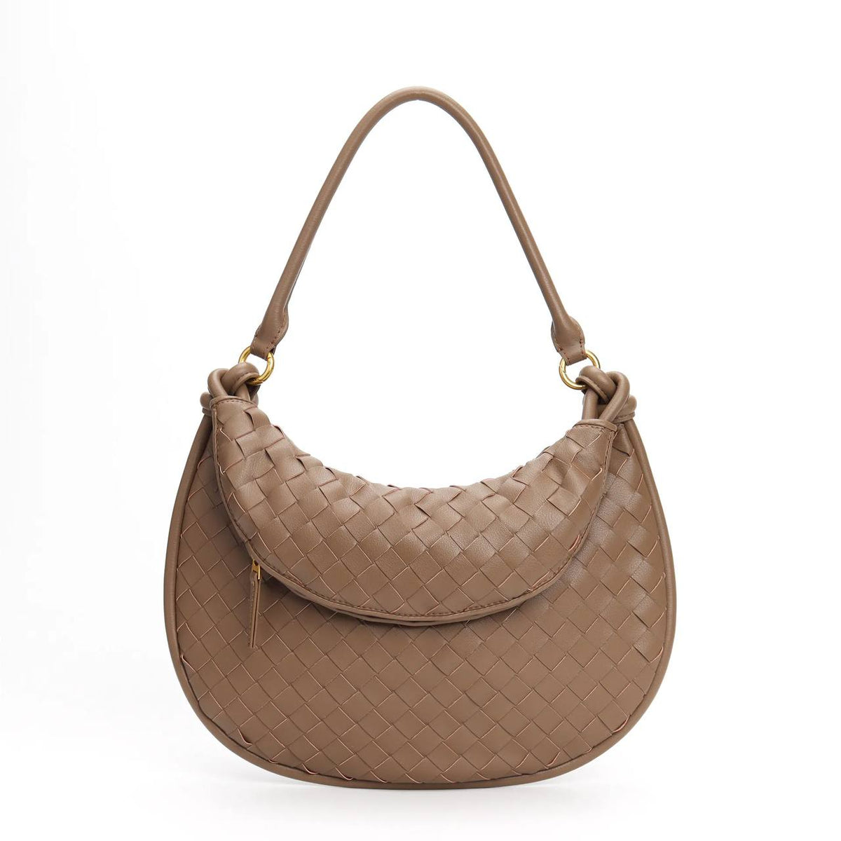 Bottega Veneta Woven Leather Knotted Strap Shoulder Bag